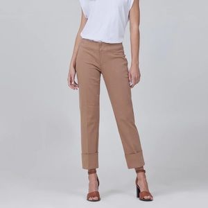 NWT Lila Ryan TRINA HIGH-RISE CROPPED CUFFED BOOTCUT in Camel
